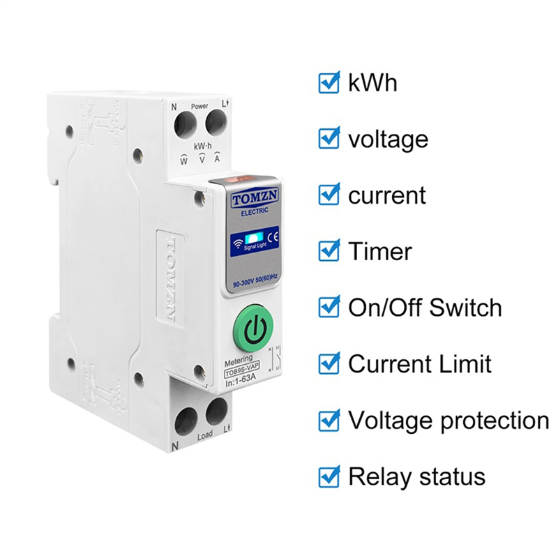 Smart Relay Tuya - ABDE-TOMZN TOB9S-VAP TUYA Smartlife 63A 1P+N