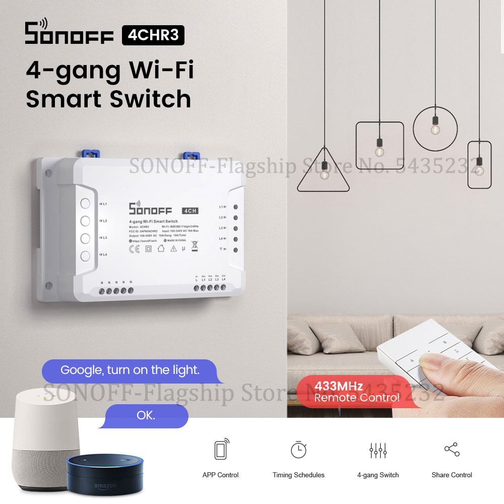 Sonoff - Itead SONOFF 4CH R3 Wifi Wireless