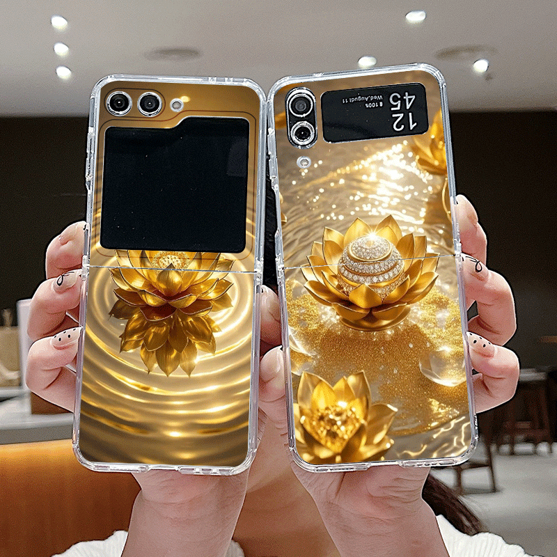Shelly - Creative Golden Lotus Flower Pattern Phone