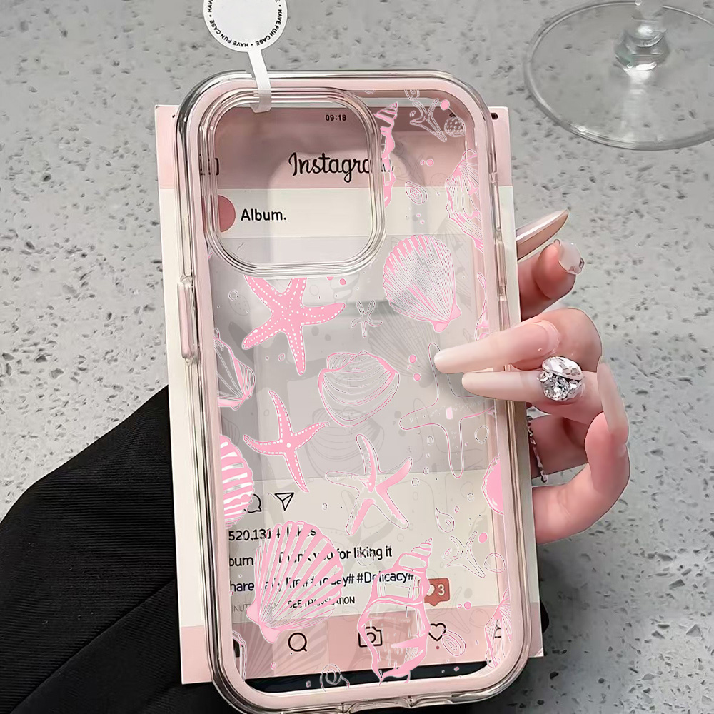 Shelly - Summer Pink Seashell Clear Phone Case