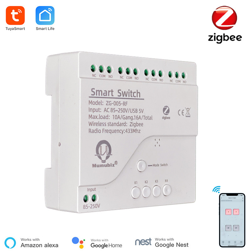 Tuya 4 Channel - Tuya Smart Zigbee 220V Switch 4