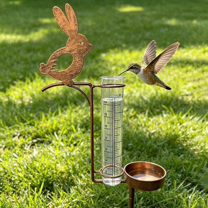 Metal Rabbit Rain Gauge Garden - Shelly Plug review and price