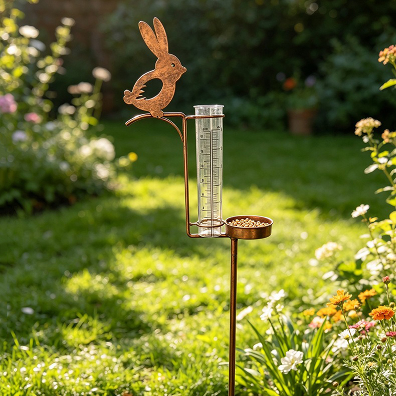 Metal Rabbit Rain Gauge Garden - Shelly Plug review and price