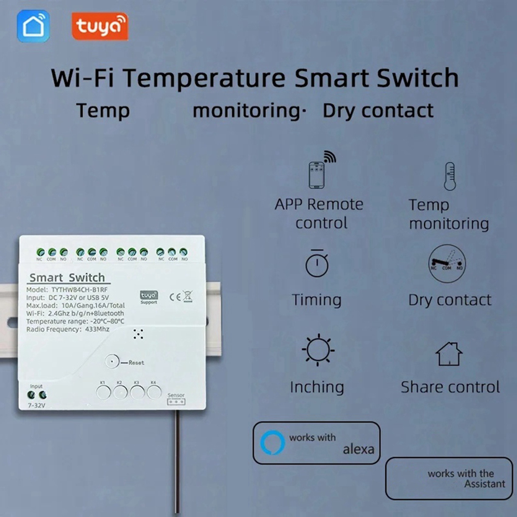 B44C 2X Tuya Wifi DC 7-32V 4 C - Tuya 4 Channel review and price
