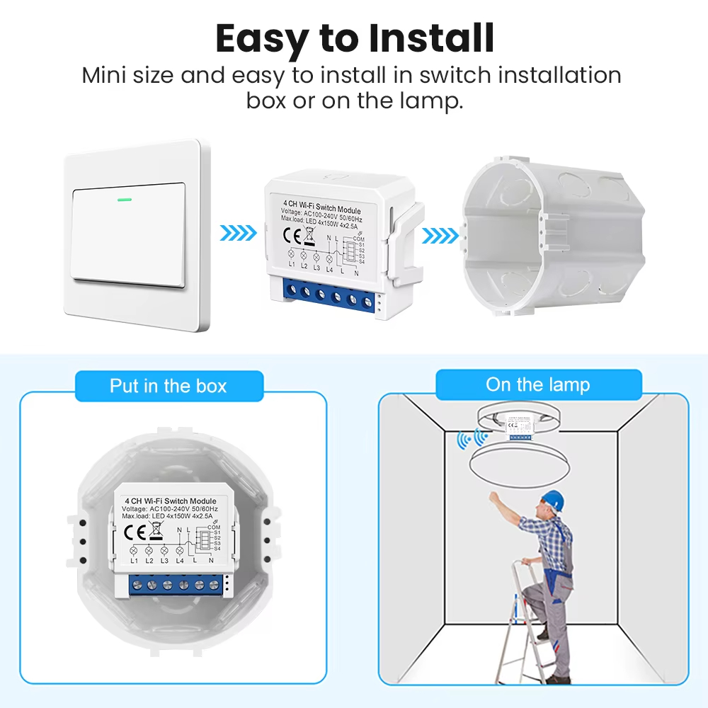 WSM16 Tuya WiFi Smart Switch M - Tuya 4 Channel review and price