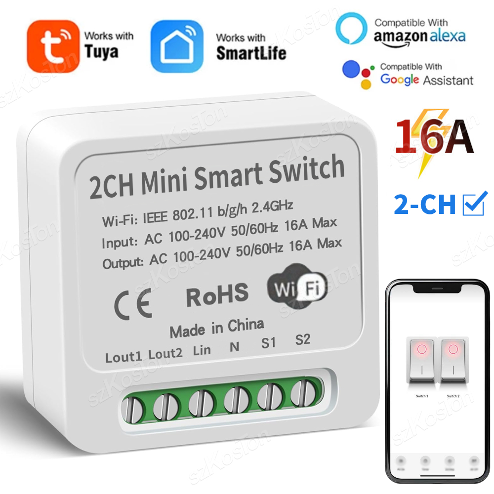 16A Tuya WiFi Smart Switch Mod - Smart Relay Tuya review and price