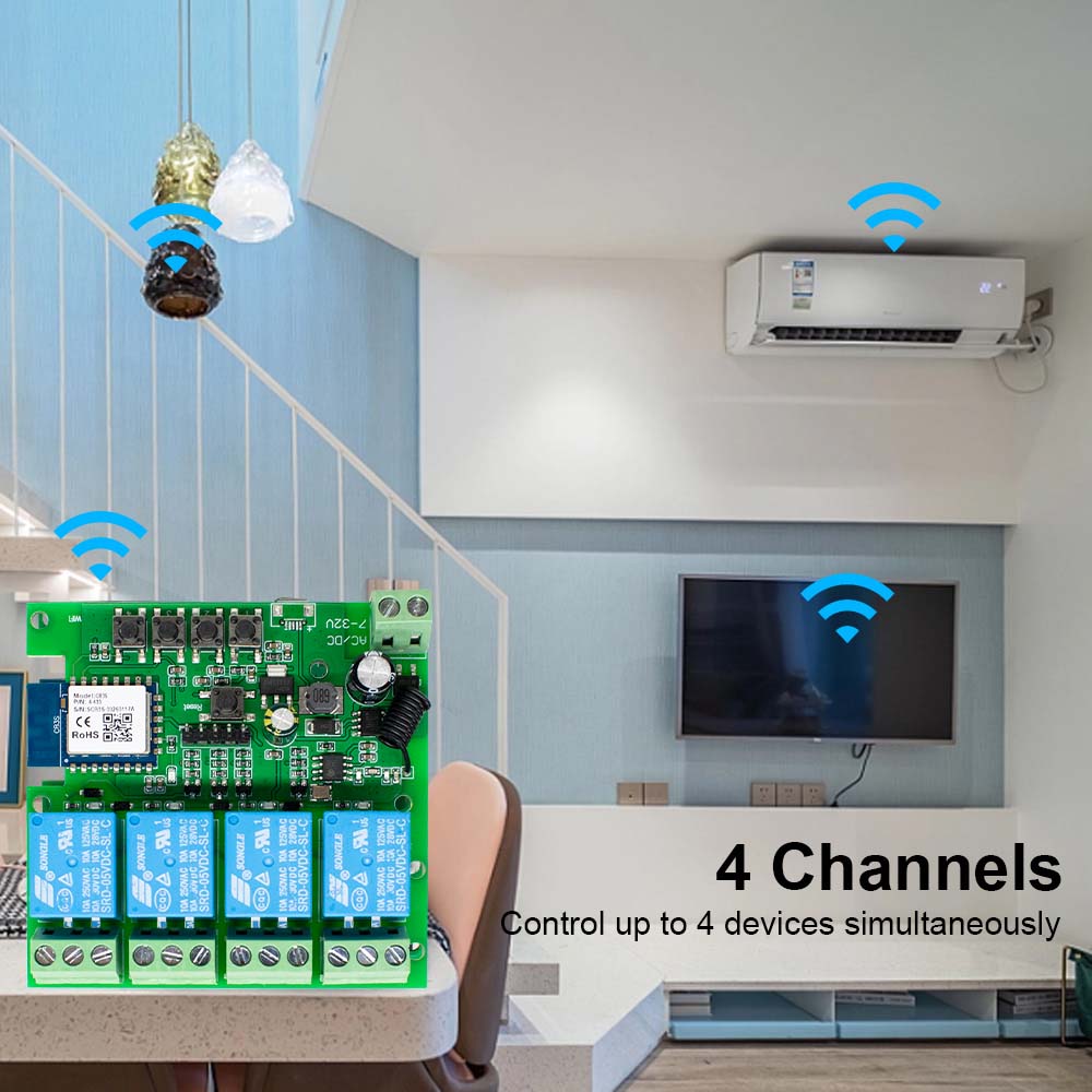 4CH Tuya Wifi Smart Relay 4 Ch - Tuya 4 Channel review and price