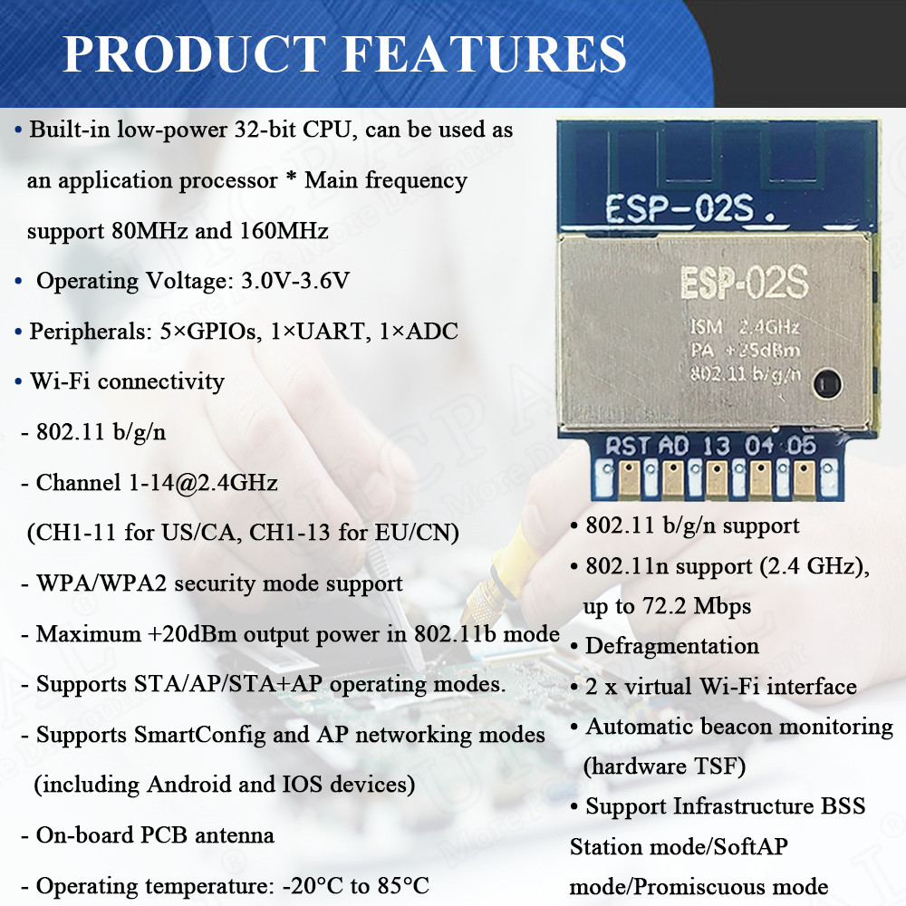 ESP-02S Serial Wireless 2.4G W - Smart Home Module Iot review and price