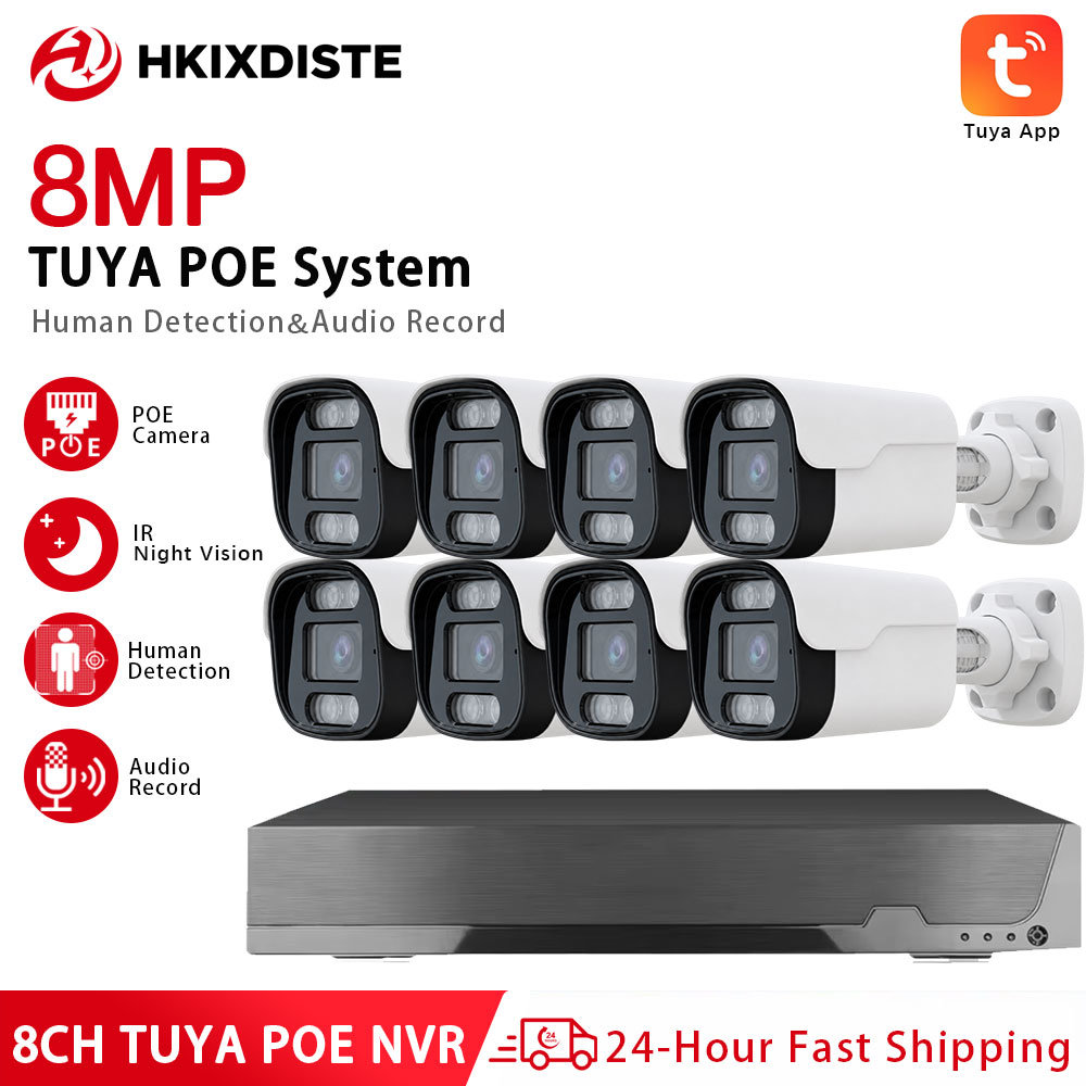 8MP 4K 8CH Tuya PoE Security C - Tuya 4 Channel review and price