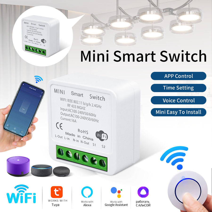 RF433Mhz 16A/20A Tuya WiFi Sma - Smart Relay Tuya review and price